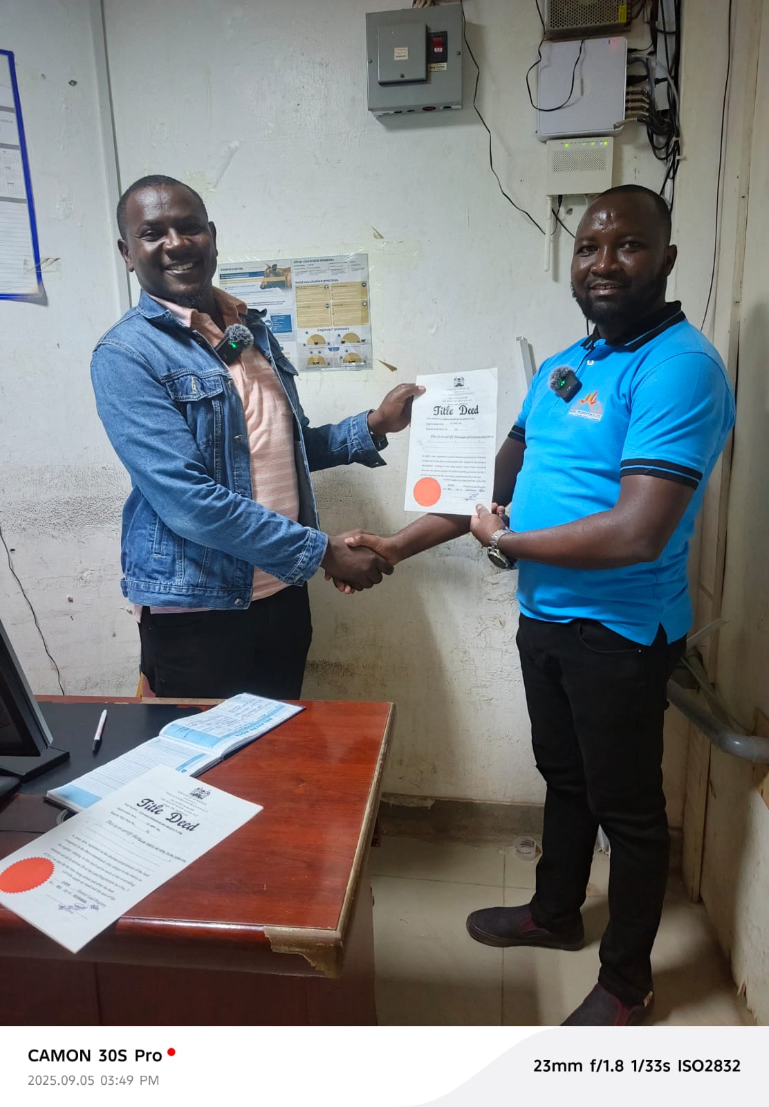 David title deed handover